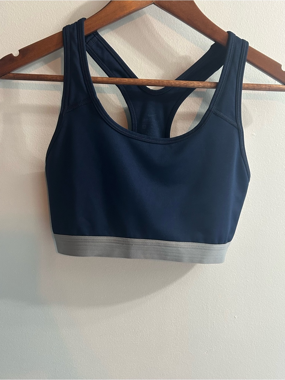 Nike Navy Sports Bra with Gray Band - Racerback Support